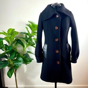 Mackage wool jacket with leather trim details